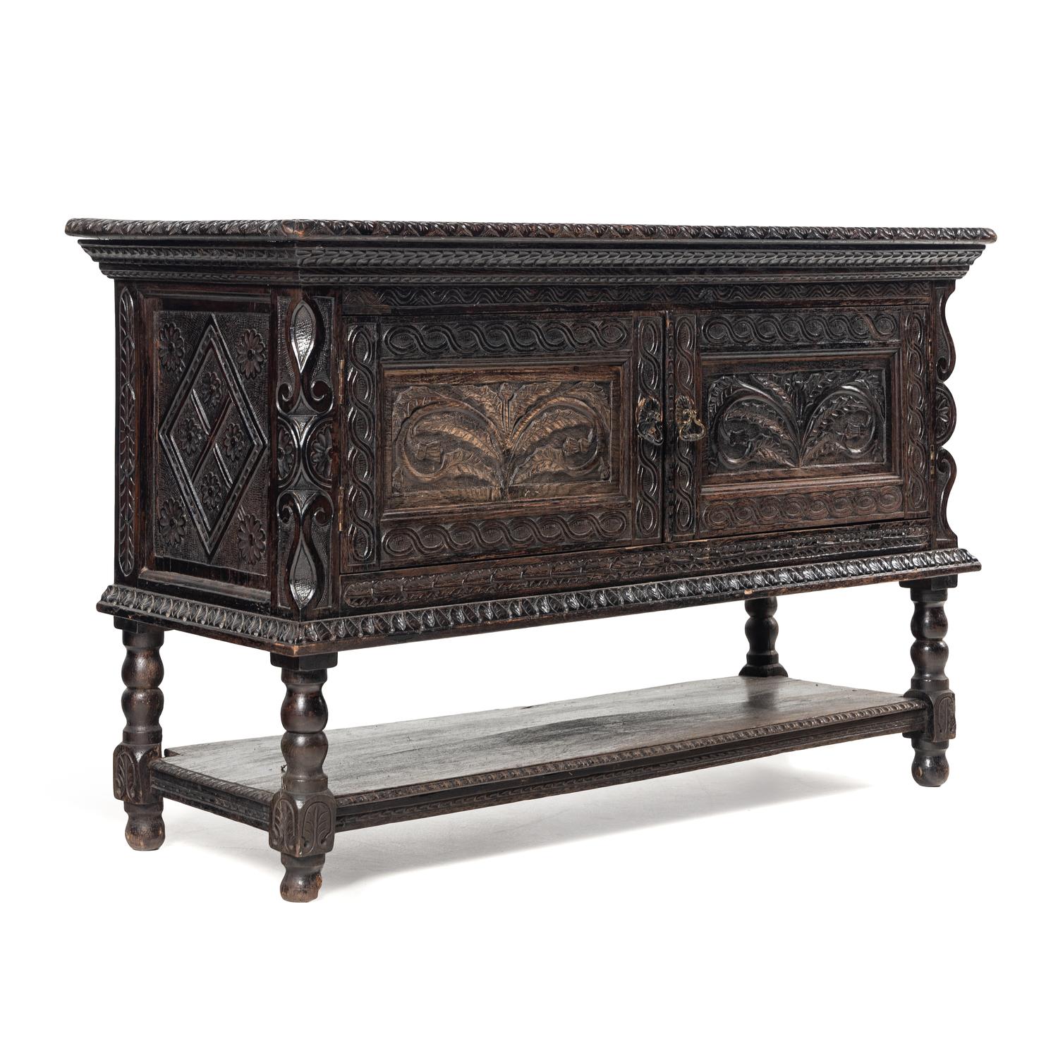 A Jacobean Revival Oak Sideboard