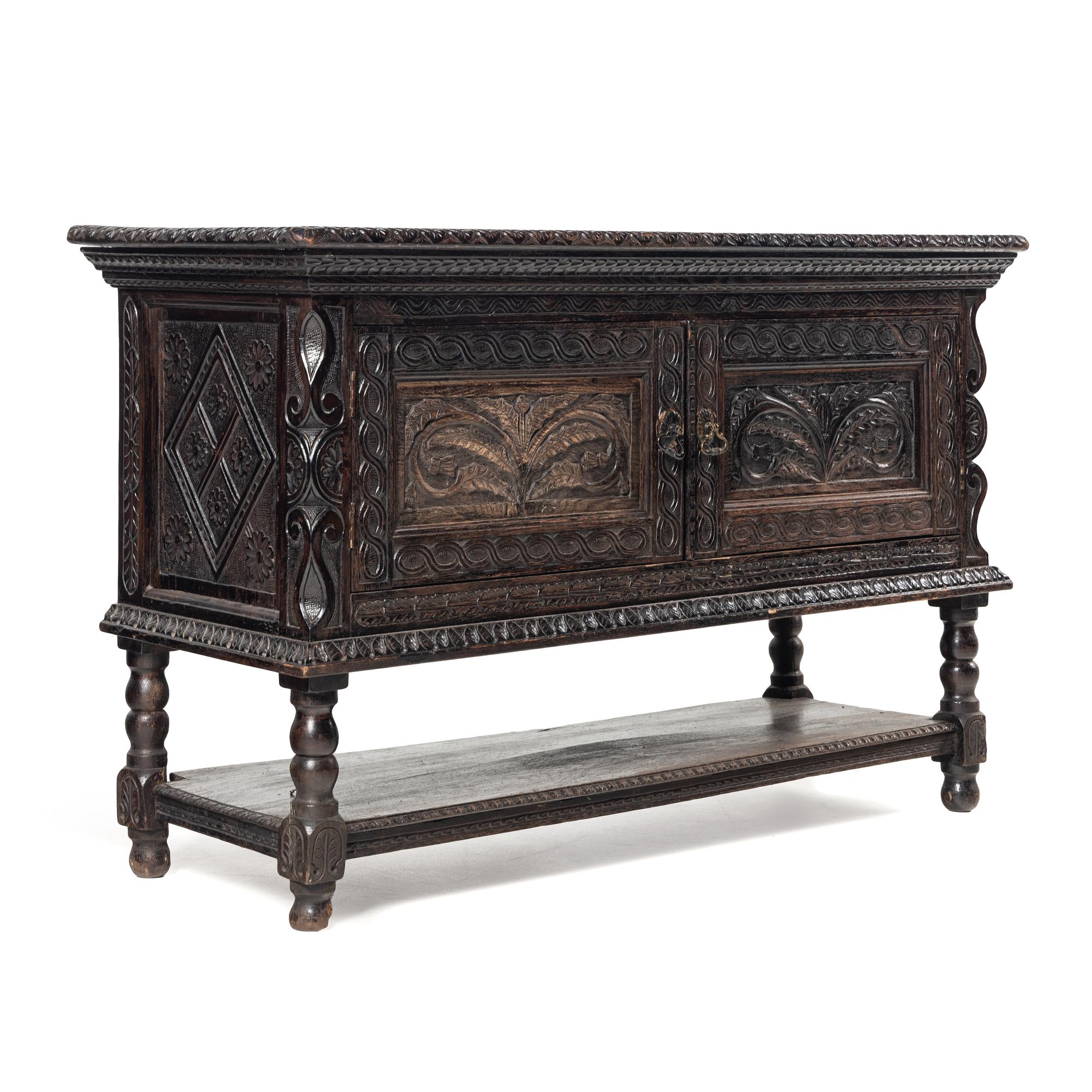A Jacobean Revival Oak Sideboard