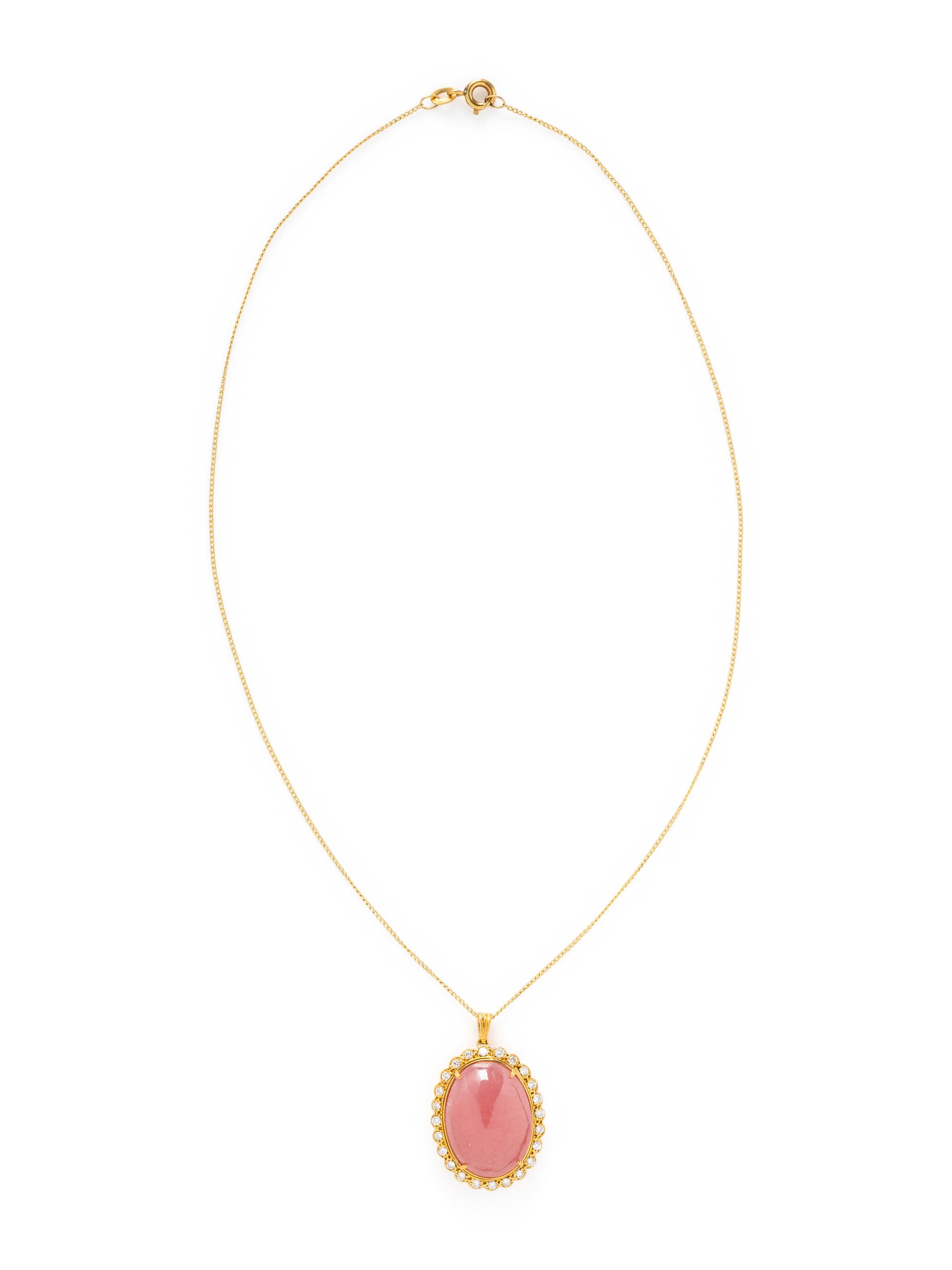 ROSE QUARTZ AND DIAMOND JEWELRY SUITE