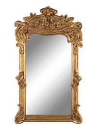 An Art Nouveau Gilt Composition Pier Mirror