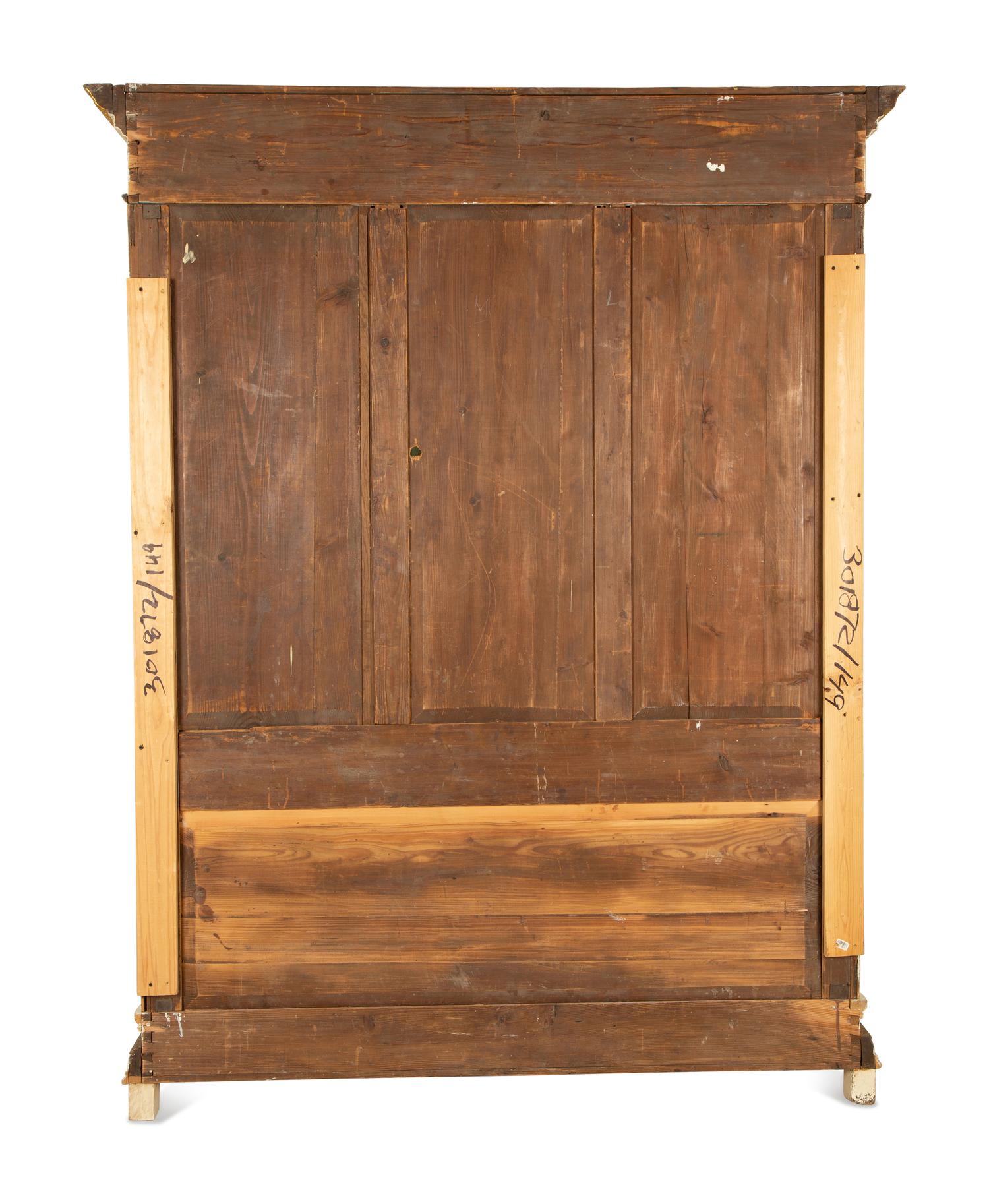 A Louis XVI Style White Painted and Parcel Gilt Armoire — Early 20th Century