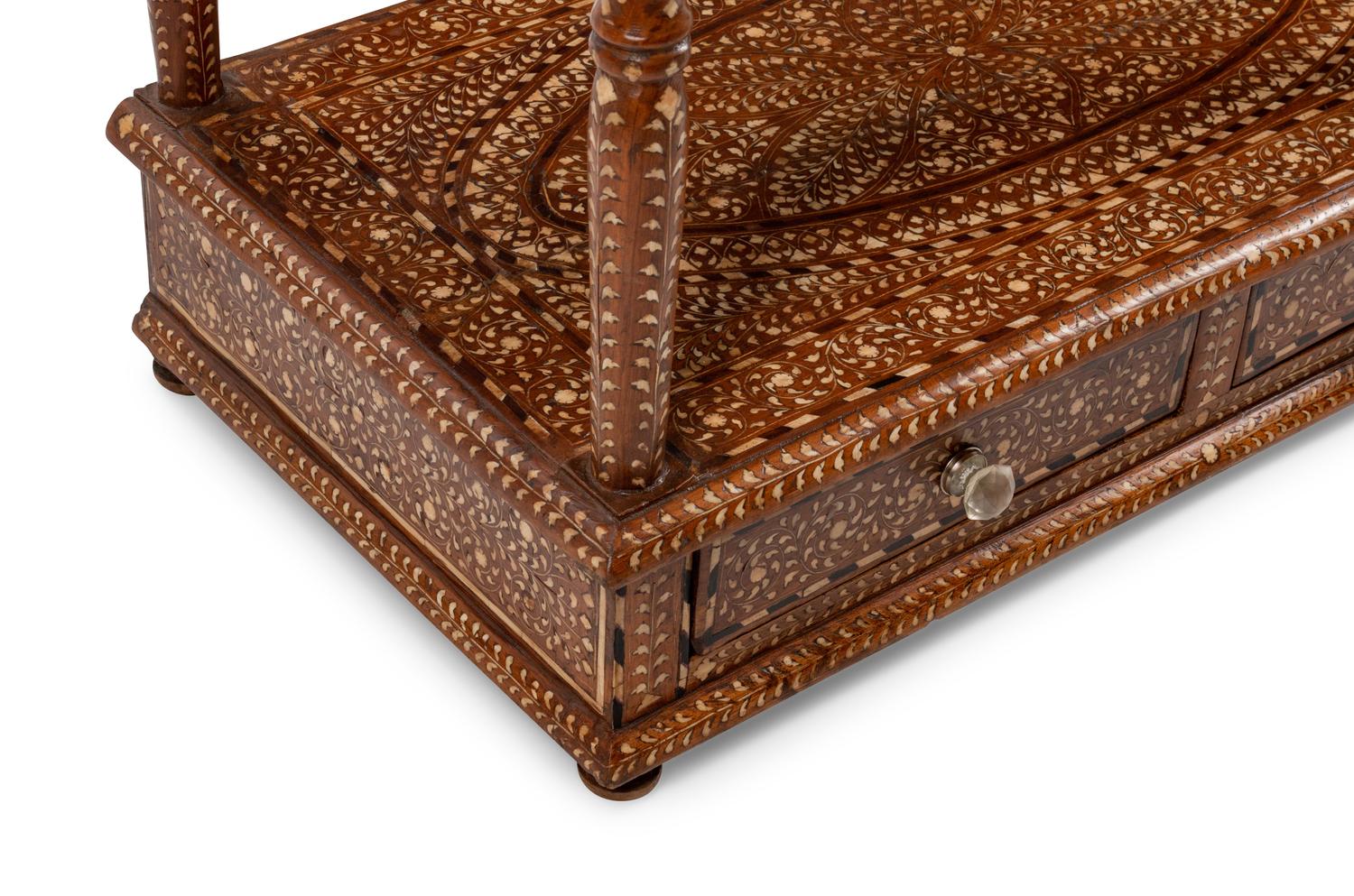 An Anglo-Indian Bone-Inlaid Cabinet on Stand — 19TH CENTURY
