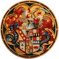 An English Painted Armorial Hatchment