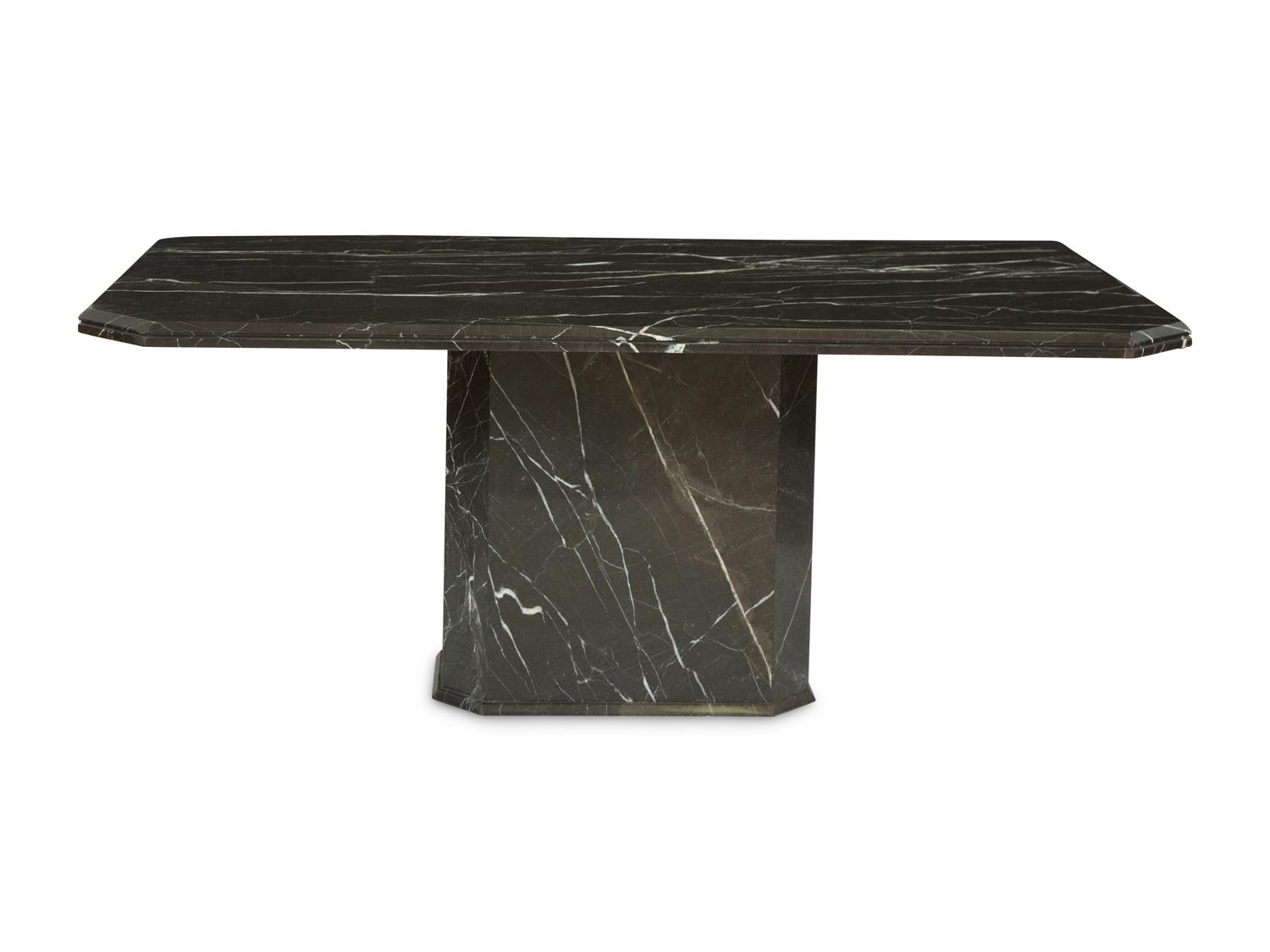 A Contemporary Black and White Marble Dining Table