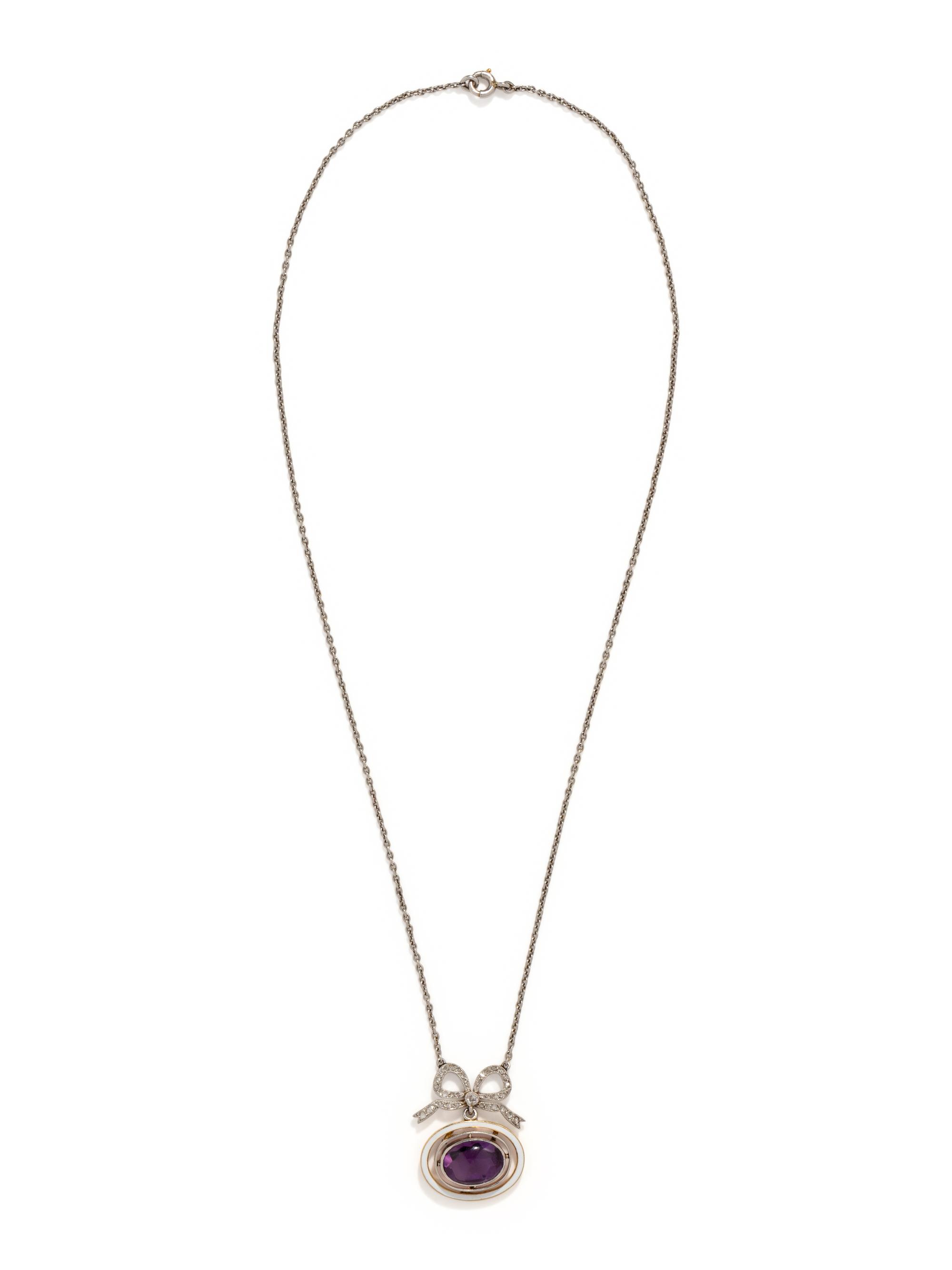 CARTIER, PARIS, ANTIQUE, AMETHYST AND DIAMOND NECKLACE