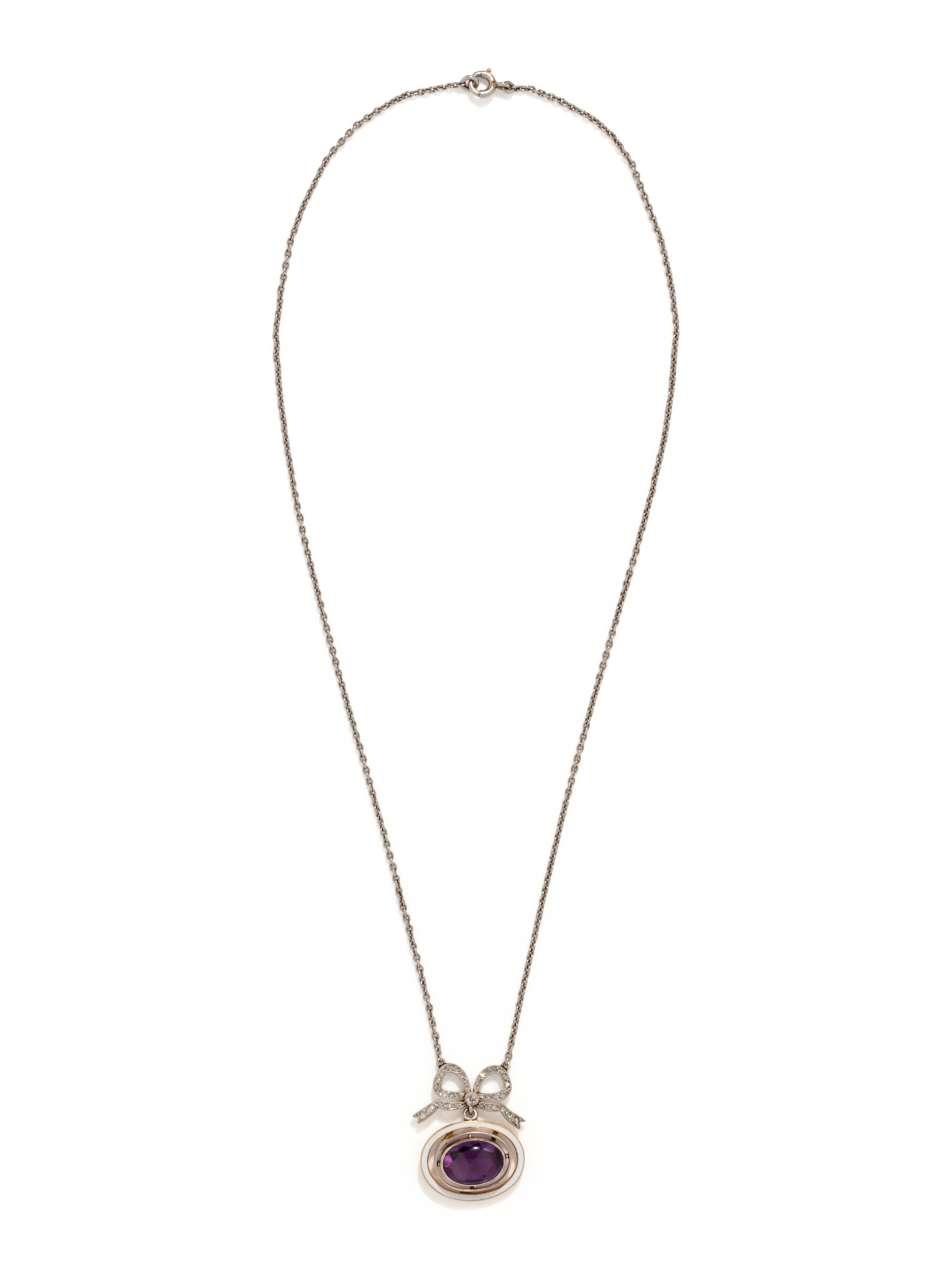 CARTIER, PARIS, ANTIQUE, AMETHYST AND DIAMOND NECKLACE