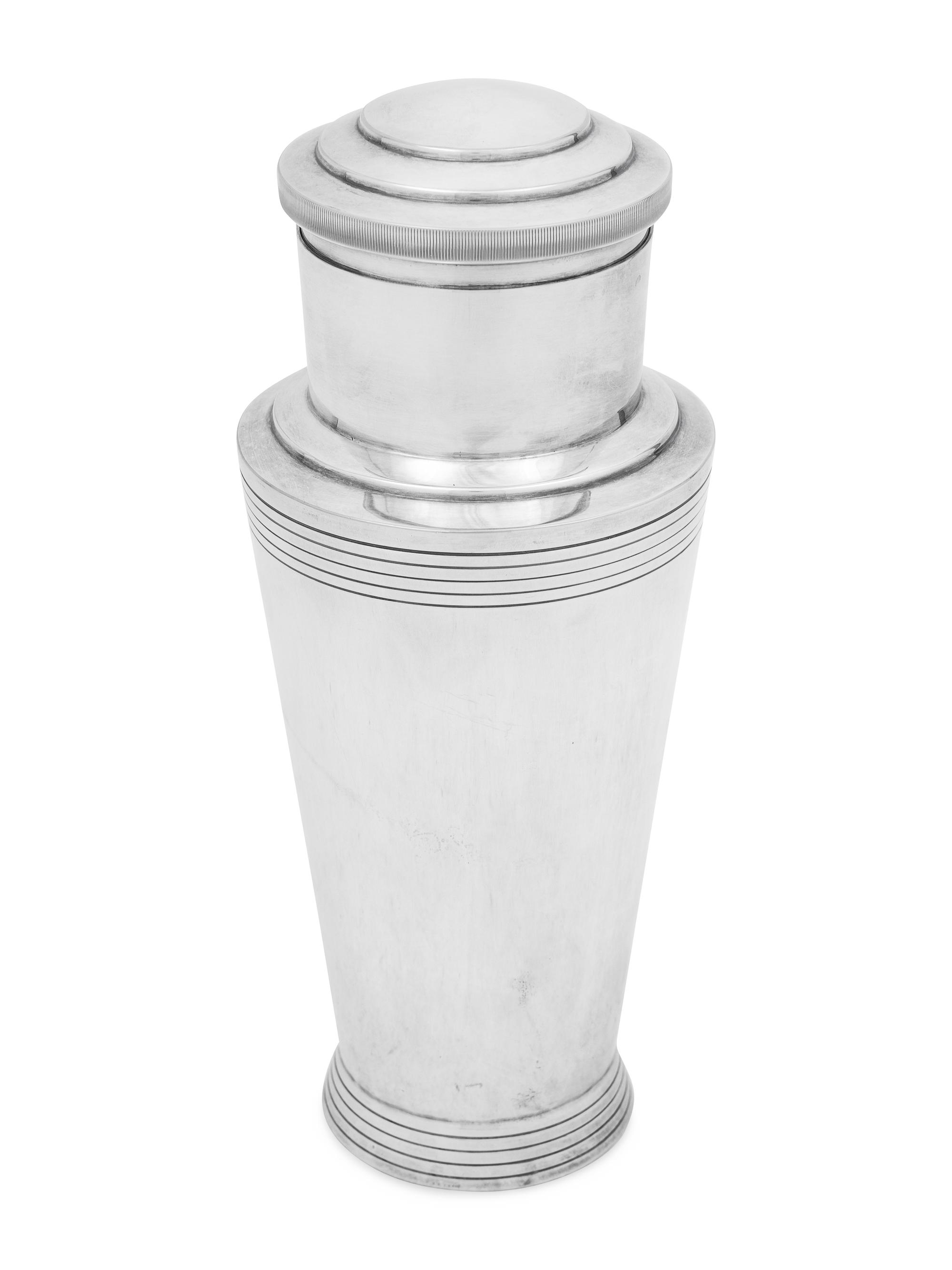 A Mappin and Webb Silver-Plate Art Deco Cocktail Shaker