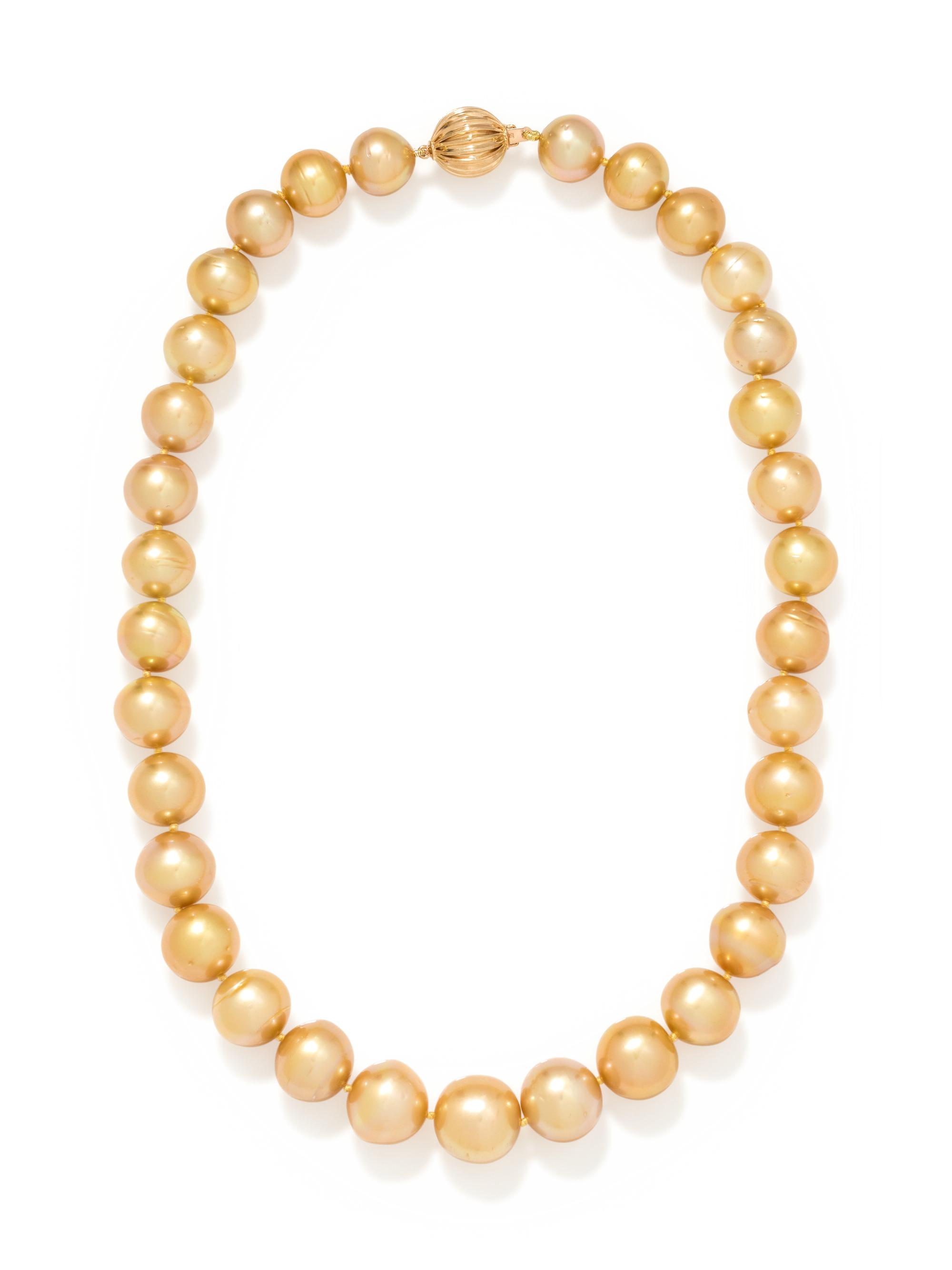 CULTURED GOLDEN SOUTH SEA PEARL NECKLACE