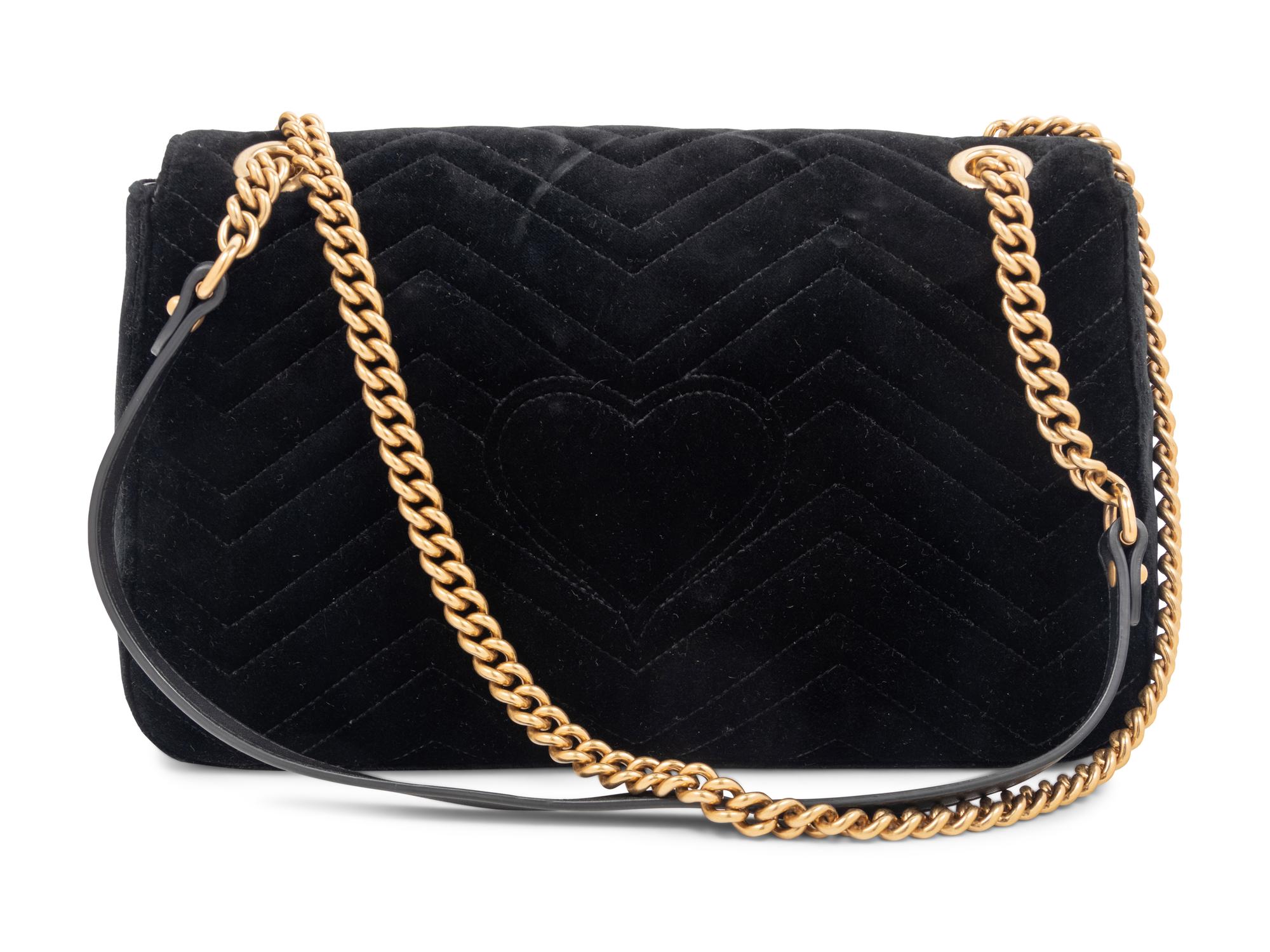 Gucci 110th Anniversary GG Marmont Small Dragon Velvet Shoulder Bag, 2017