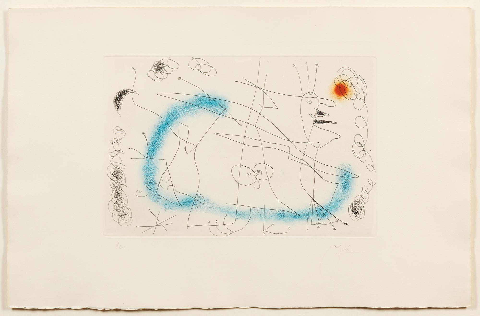 Joan Miró, (Spanish, 1893-1983), Strip-tease in Blue, 1959