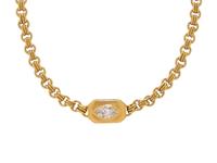 YELLOW GOLD AND DIAMOND NECKLACE