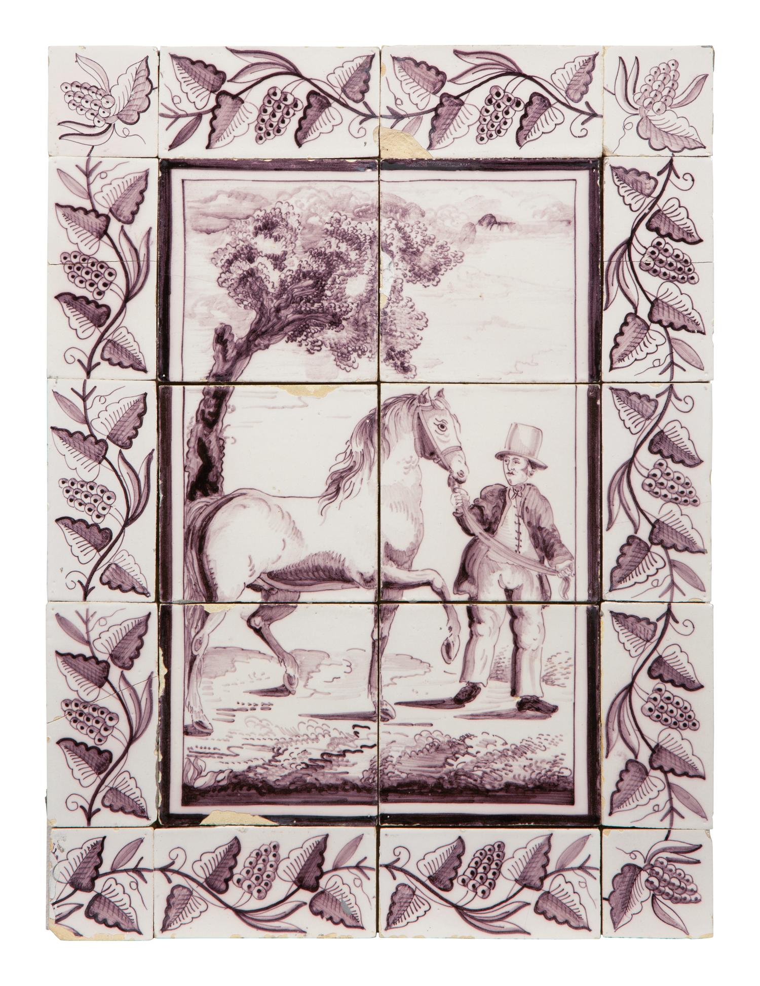 A Pair of Delftware Tile Plaques
