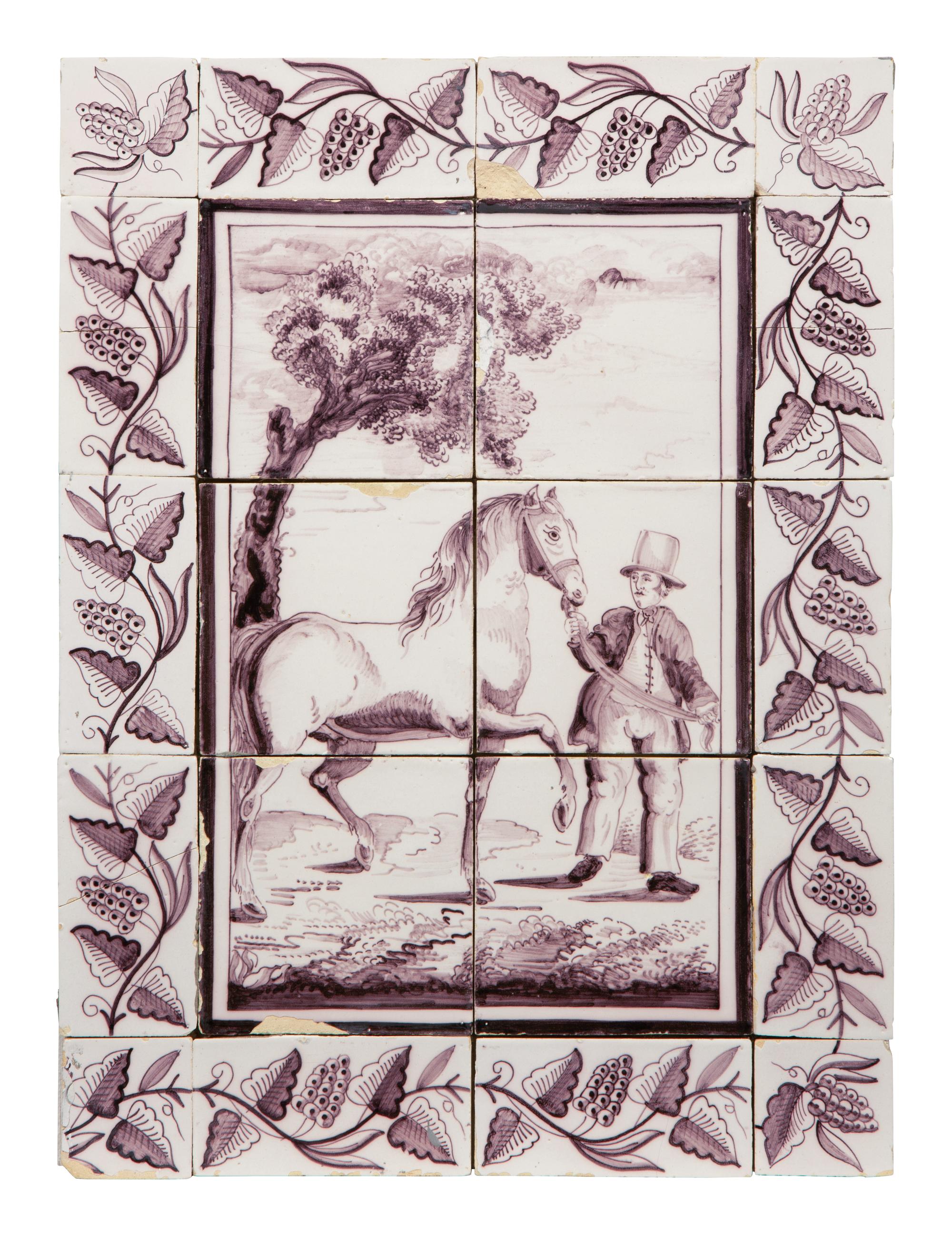A Pair of Delftware Tile Plaques