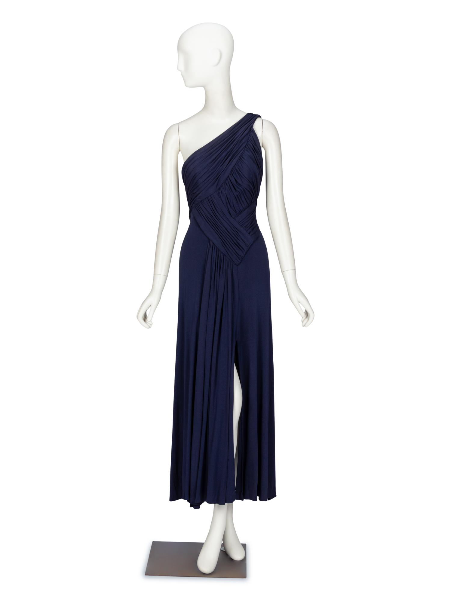 Scaasi, Navy Pleated Dress