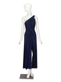 Scaasi, Navy Pleated Dress