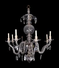A Waterford Style Cut Glass Eight Light Chandelier — 19TH/20TH CENTURY
