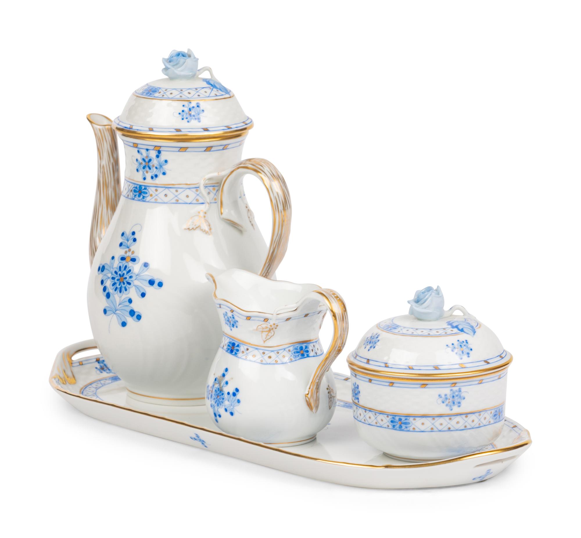 A Herend Chinese Bouquet Porcelain Coffee Set