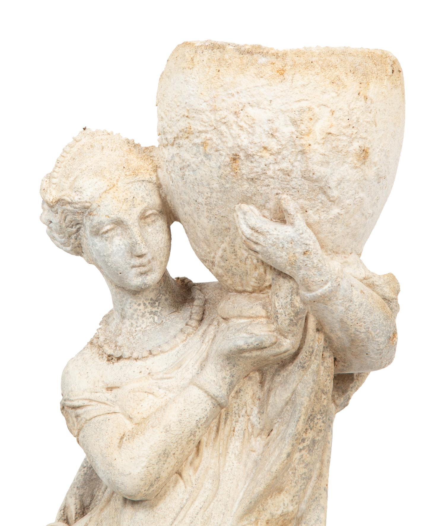 A Cast Composition Figure of a Water Maiden