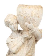 A Cast Composition Figure of a Water Maiden