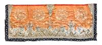 A Chinese Embroidered Silk Panel 79 x 32 inches. — 19TH CENTURY