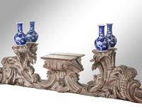 A George III Style Carved and Painted Overmantel Mirror