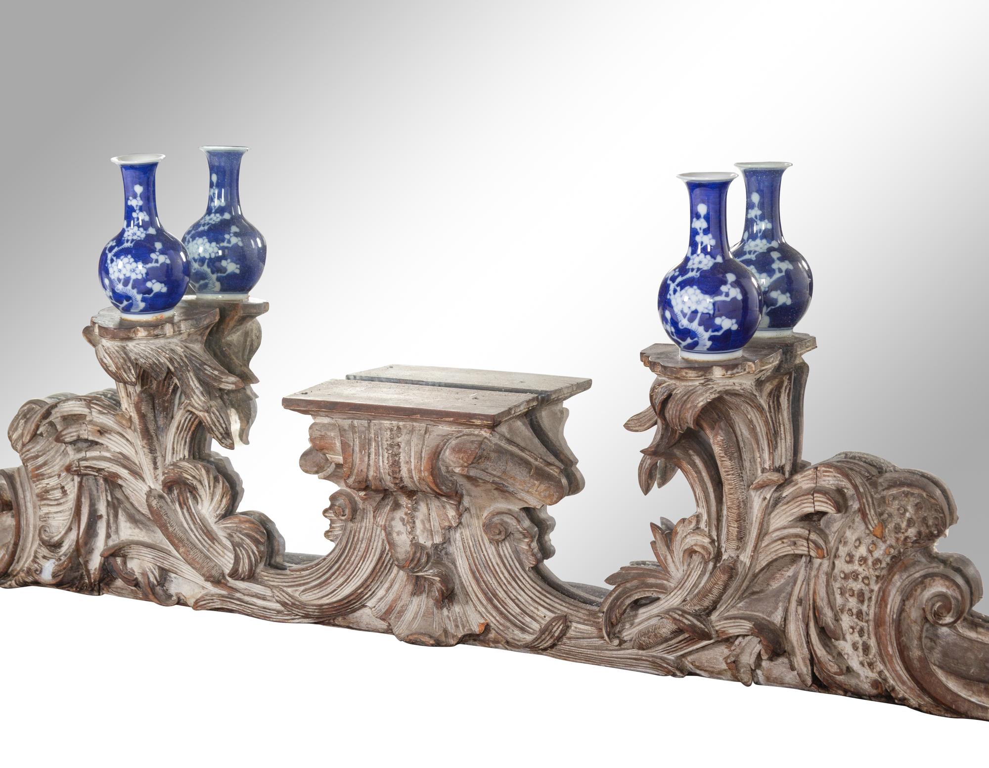 A George III Style Carved and Painted Overmantel Mirror