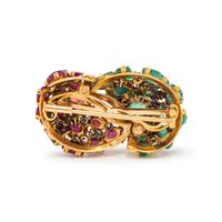 FRENCH, CARVED GEMSTONE AND DIAMOND BROOCH