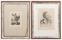 After Albrecht Durer, (German, 1471-1528), Saint George on Horseback and Philipp Melanchthon (two works)