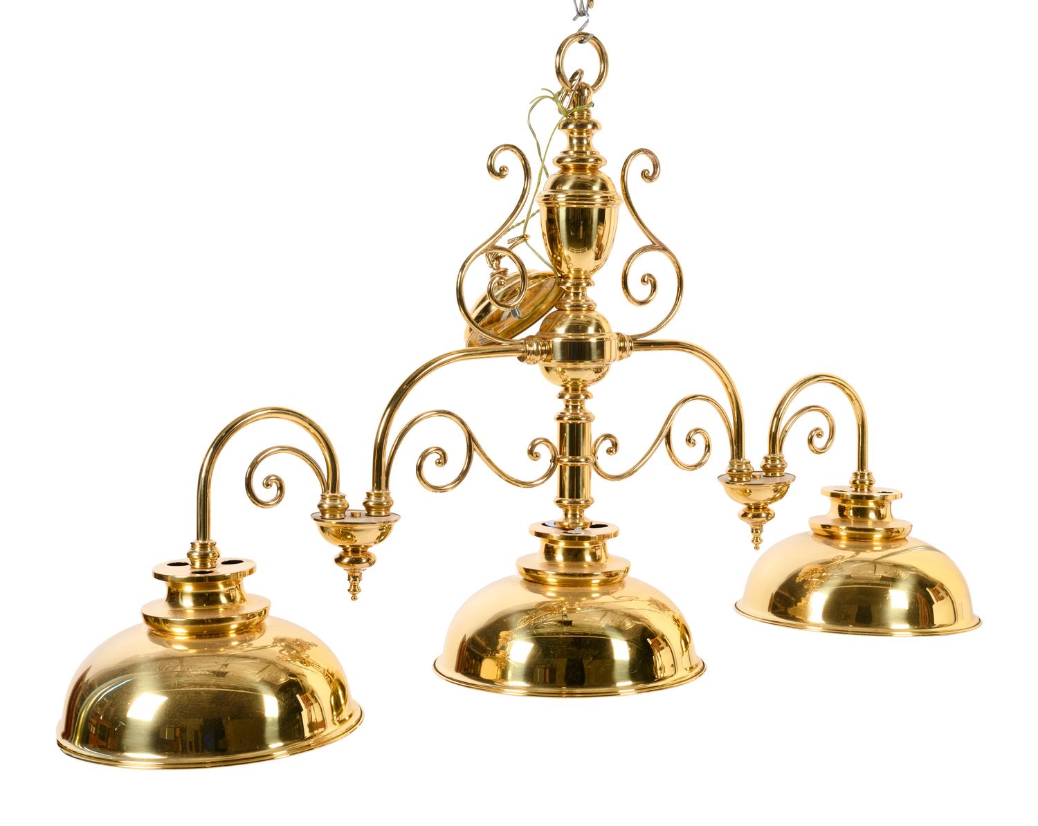 A Classical Brass Three-Light Fixture