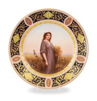 Five Royal Vienna Hand Painted Porcelain Portrait Plates