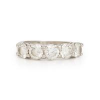 FIVE STONE DIAMOND AND PLATINUM RING