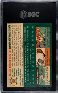 A 1954 Topps Willie Mays Baseball Card No. 90 (SGC 7 NRMT)