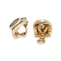 YELLOW GOLD AND SILVER EARCLIPS