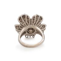 DIAMOND AND COLORED DIAMOND FLOWER RING