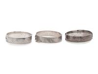 A Collection of Sterling Silver Bangle Bracelets,
