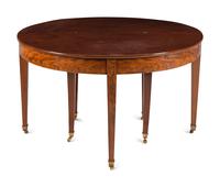 A George III Style Mahogany Demilune Extension Dining Table