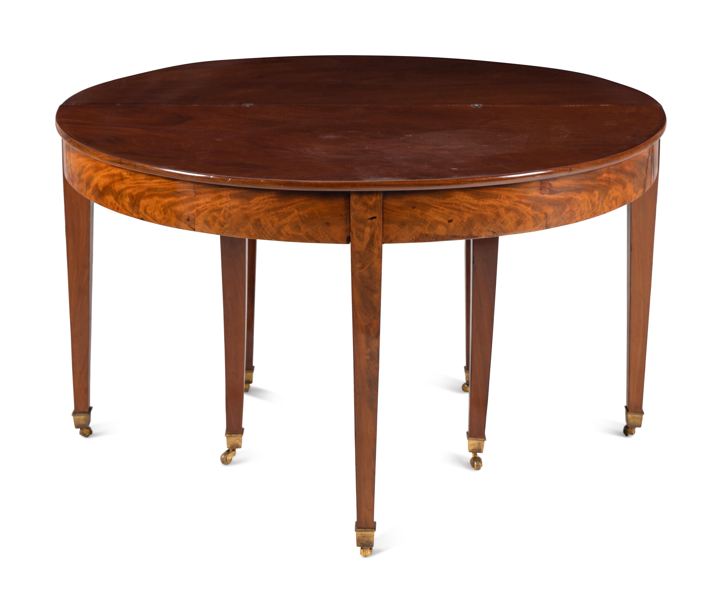 A George III Style Mahogany Demilune Extension Dining Table