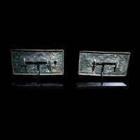 A Pair of Eurasian Gilt-Bronze Plaques
