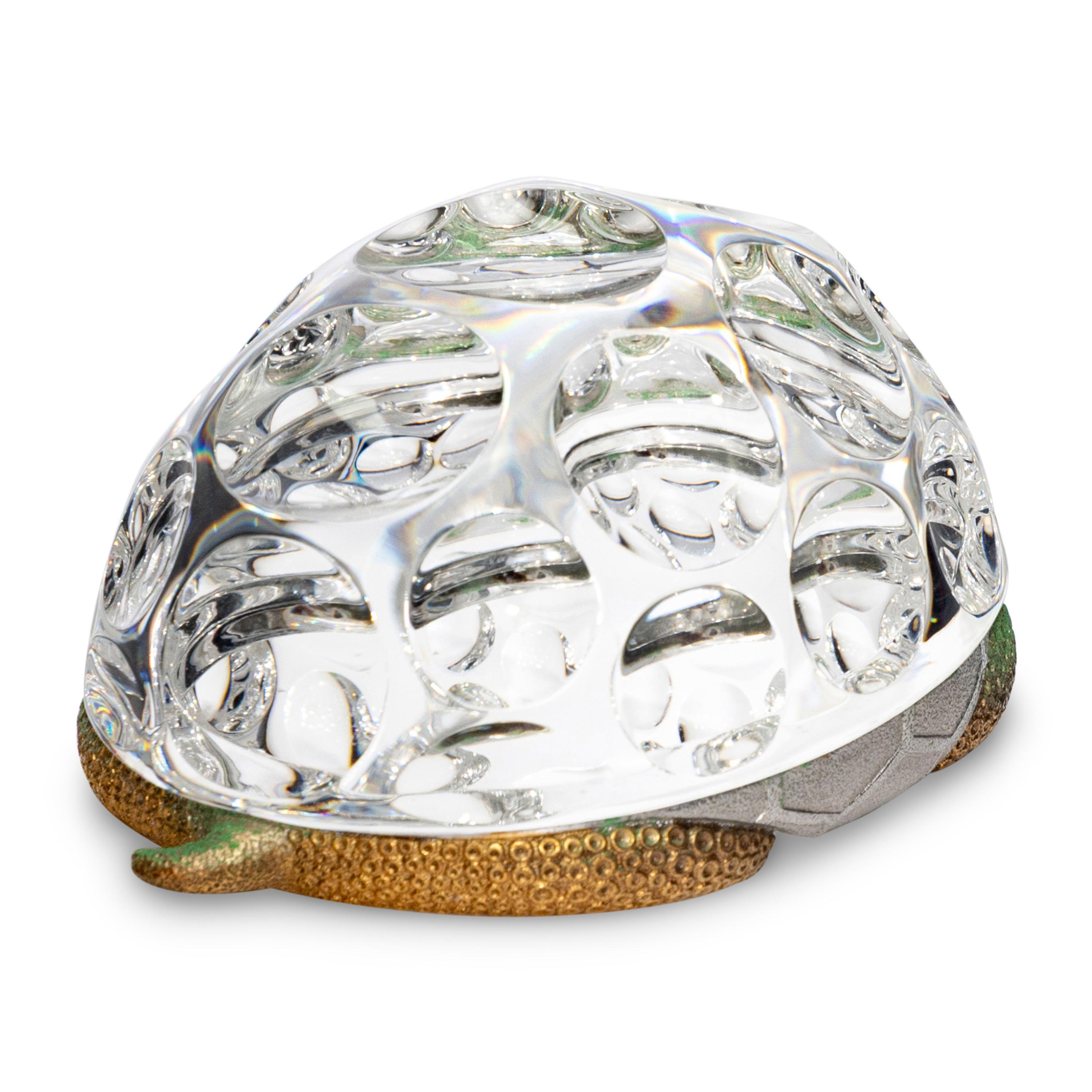 A Steuben Glass And Vermeil Sculpture Of A Turtle