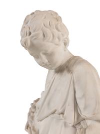 A Pair of Italian Carved Marble Figures of a Boy and Girl