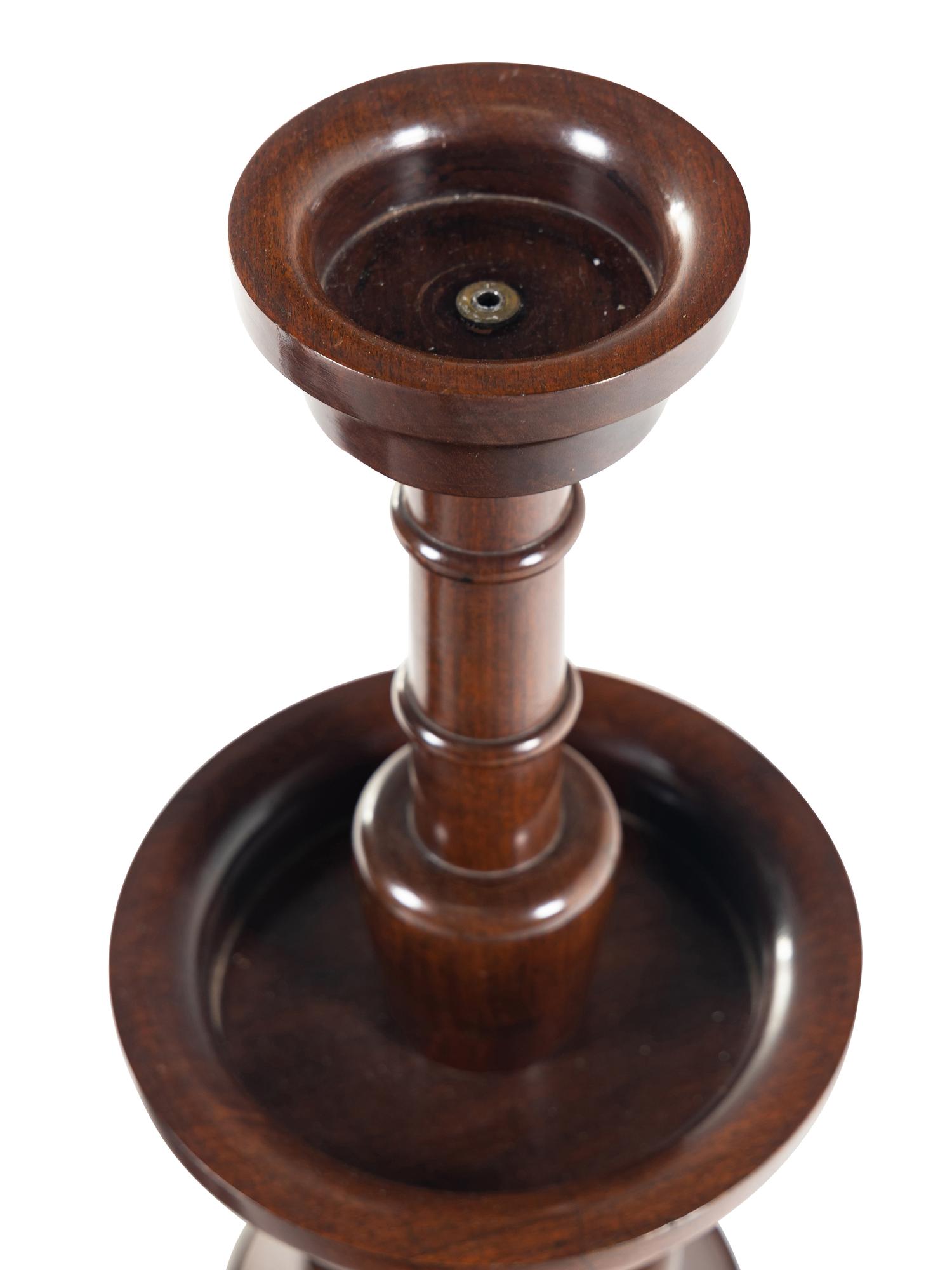A Pair of Anglo-Indian Turned Wood Altar Candlesticks