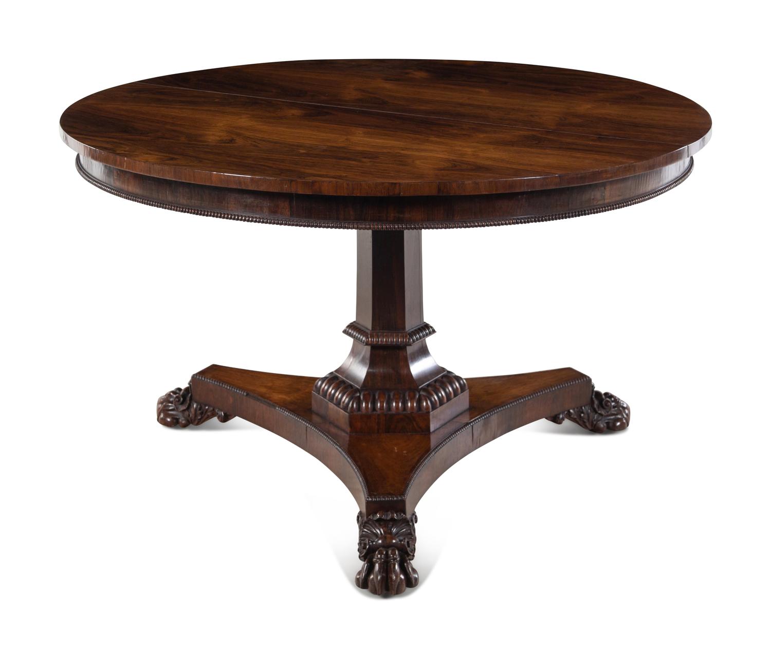 A William IV Rosewood and Mahogany Tilt-Top Breakfast Table Attributed to Gillows of Lancaster