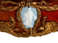 A Louis XV Style Gilt Bronze Mounted Kingwood and Plaque-Inset Bureau Plat