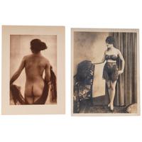 [VIRTUES OF VICE]. A group of 13 items, incl. photogravures of nude female subjects.