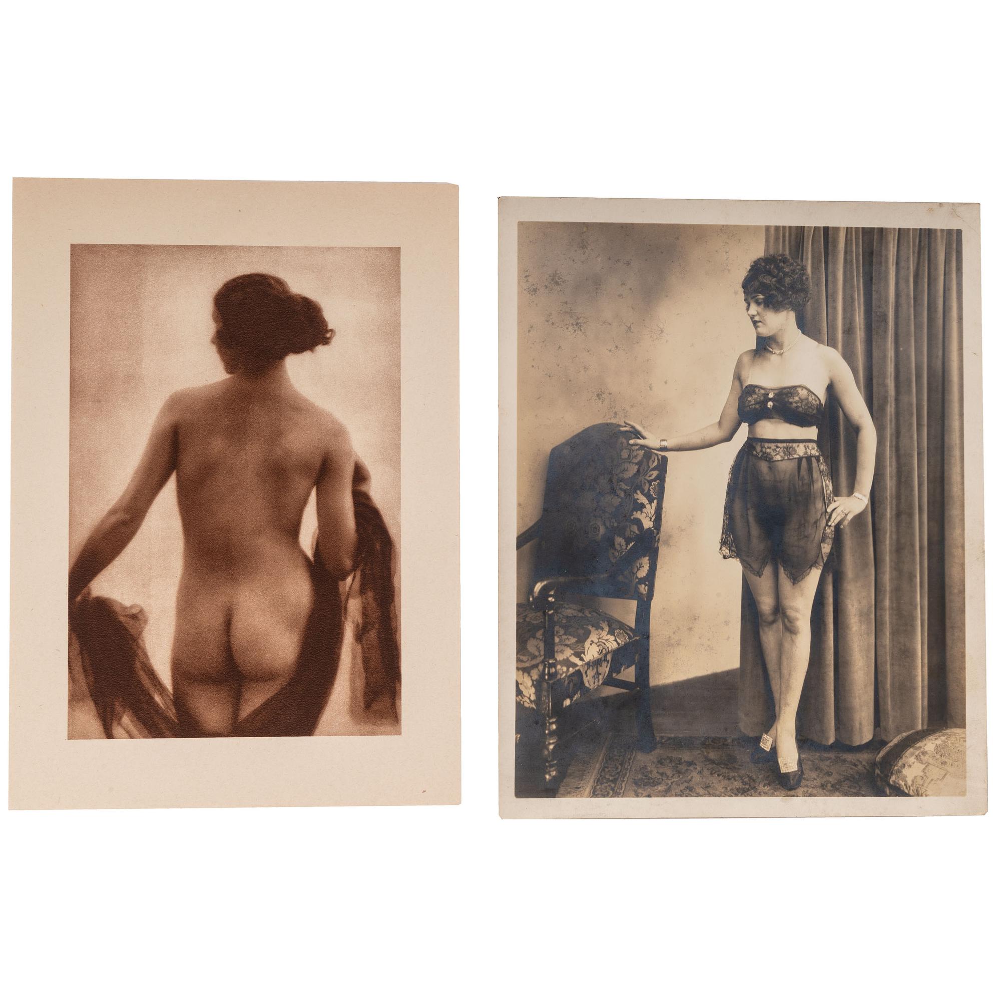 [VIRTUES OF VICE]. A group of 13 items, incl. photogravures of nude female subjects.