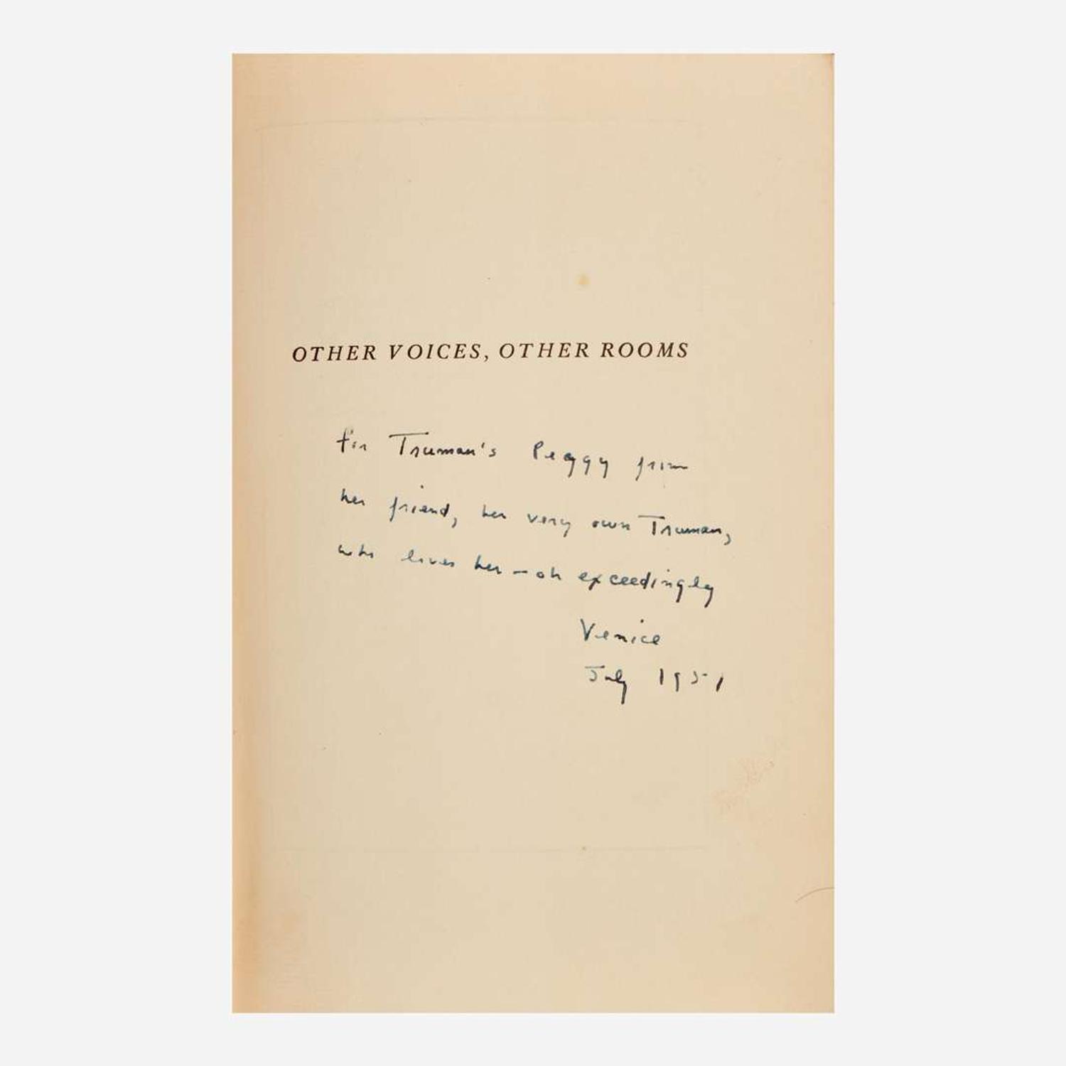[Literature] Capote, Truman, and Peggy Guggenheim Group of 2 Titles from Peggy Guggenheim's Library