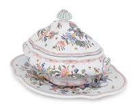 A Portuguese Faience Tureen and Tray