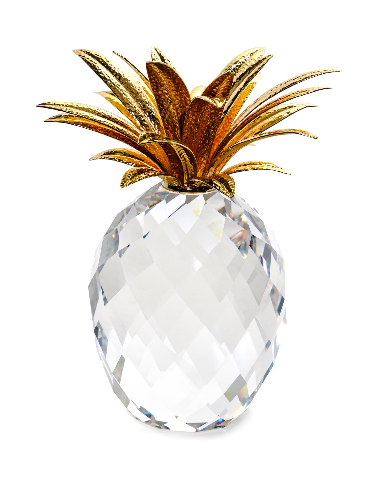 A Swarovski Gilt Metal Mounted Model of a Pineapple Height 9 inches.