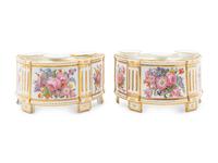 A Pair of French Porcelain Demilune Bough Pots — HOUSEL, PARIS