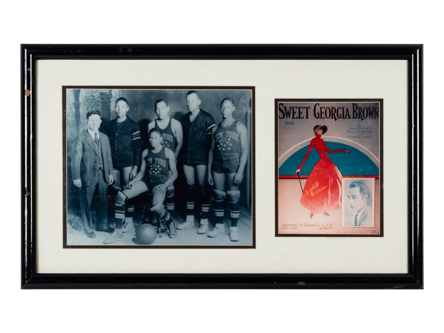 A Group of Four Basketball-Themed Presentations Formerly Displayed at Mike Ditka’s Restaurant